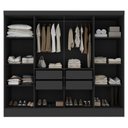 Ver imagem 4 de Guarda-Roupa Casal 100% MDF com Espelho 8 Portas 4 Gavetas Jatobá Yescasa Preto
