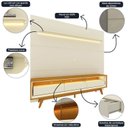 Ver mais imagens de Rack com Painel para TV até 90 Polegadas 100% MDF com LED 219CMX253CM Pés em Madeira Maciça 3 Gavetas Royal Requinte Branco