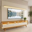 Ver imagem 1 de Rack com Painel para TV até 90 Polegadas 100% MDF com LED 219CMX253CM Pés em Madeira Maciça 3 Gavetas Royal Requinte Branco
