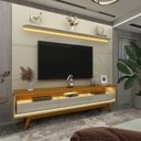 Ver imagem 2 de Rack com Painel para Tv até 90 Polegadas Led 3 Gavetas com Pés Madeira 220cm Royal/requinte 100% MDF