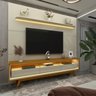 Rack com Painel para Tv até 90 Polegadas Led 3 Gavetas com Pés Madeira 220cm Royal/requinte 100% MDF - 2