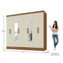 Ver imagem 4 de Guarda-Roupa Casal 100% MDF com Espelho 8 Portas 4 Gavetas Jatobá Yescasa Cinamomo/Off White