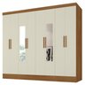 Guarda-roupa Casal 100% MDF com Espelho 8 Portas 4 Gavetas Jatobá Yescasa  - 5