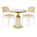 Ver imagem 1 de Conjunto Mesa de Jantar Redonda Imperial 70cm Branca com 2 Cadeiras Roma - Branco