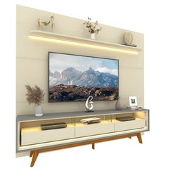 Rack com Painel para Tv até 90 Polegadas Led 3 Gavetas com Pés Madeira 220cm Royal/requinte 100% MDF - 5