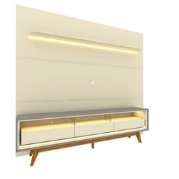 Rack com Painel para Tv até 90 Polegadas Led 3 Gavetas com Pés Madeira 220cm Royal/requinte 100% MDF - 4