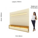 Ver imagem 5 de Rack com Painel para TV até 90 Polegadas 100% MDF com LED 219CMX240CM 3 Gavetas com Rodízios Royal Requinte Yescasa Branco