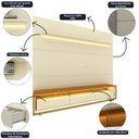 Ver imagem 6 de Rack com Painel para TV até 90 Polegadas 100% MDF com LED 219CMX240CM 3 Gavetas com Rodízios Royal Requinte Yescasa Branco