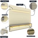 Ver mais imagens de Rack com Painel para TV até 90 Polegadas 100% MDF com LED 219CMX240CM 3 Gavetas com Rodízios Royal Requinte Yescasa Branco