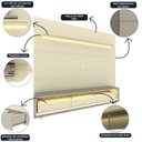 Ver mais imagens de Rack com Painel para TV até 90 Polegadas 100% MDF com LED 219CMX240CM 3 Gavetas com Rodízios Royal Requinte Yescasa Branco