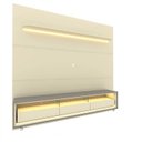 Ver imagem 4 de Rack com Painel para TV até 90 Polegadas 100% MDF com LED 219CMX240CM 3 Gavetas com Rodízios Royal Requinte Yescasa Branco