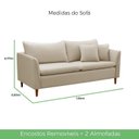 Ver imagem 3 de Sofá 2 Lugares Retrô 164cm Linho Kassia Bege