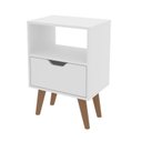 Ver imagem 3 de Mesa de Cabeceira em MDP 1 Gaveta CM8036 Branco