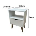 Ver imagem 4 de Mesa de Cabeceira em MDP 1 Gaveta CM8036 Branco
