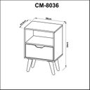 Ver imagem 6 de Mesa de Cabeceira em MDP 1 Gaveta CM8036 Branco
