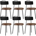 Ver imagem 1 de Kit 06 Cadeiras Decorativas Estofada Para Sala Jantar Barcelona L02 Couríssimo Preto Marrom - Lyam