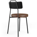 Ver mais imagens de Kit 06 Cadeiras Decorativas Estofada Para Sala Jantar Barcelona L02 Couríssimo Preto Marrom - Lyam