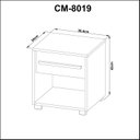 Ver imagem 3 de Mesa de Cabeceira em Mdp 1 Gaveta Cm8019