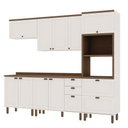 Ver imagem 2 de Cozinha Completa Iluminata 10 Portas 4 Gavetas 100% MDF Branco/Ébano - Genialflex