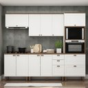 Ver imagem 1 de Cozinha Completa Iluminata 10 Portas 4 Gavetas 100% MDF Branco/Ébano - Genialflex
