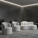 Ver imagem 1 de Conjunto Decorativo 02 Poltronas + Sofá Curvo Orgânico Nature Gaia Boucle - Montanaris Decor