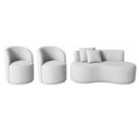 Ver imagem 2 de Conjunto Decorativo 02 Poltronas + Sofá Curvo Orgânico Nature Gaia Boucle - Montanaris Decor