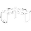 Ver imagem 3 de Escrivaninha Mesa para Escritório em L Cannes - Cedro