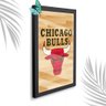 Quadro Decorativo Chicago Bulls Madeiro + Vidro 33x25 Sala:preto - 1