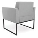 Ver imagem 5 de Kit 2 Poltronas Elisa Suede Cinza Base Metálica Industrial Preto - D'Rossi