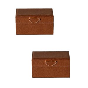 Kit 2 Caixas Decorativas 17,5x9,5x9cm Mocca – Organização Compacta com Estilo
