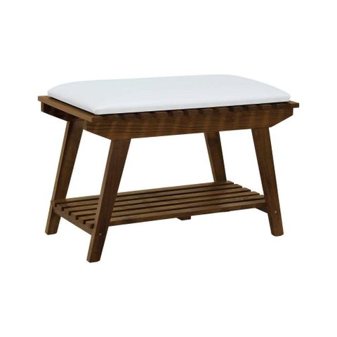 Banco Sapateira Summer 1 Prateleira 70cm Madeira Maciça Imbuia Bege Decorise