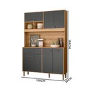 Ver imagem 4 de Armário para Cozinha Pequena 6 Portas 1 Gaveta 120 Cm Freijó Cinza Erva Doce Nicioli