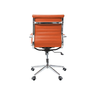 Cadeira Esteirinha Diretor Laranja em Couro Sintético - Base Giratória Cromada - 3