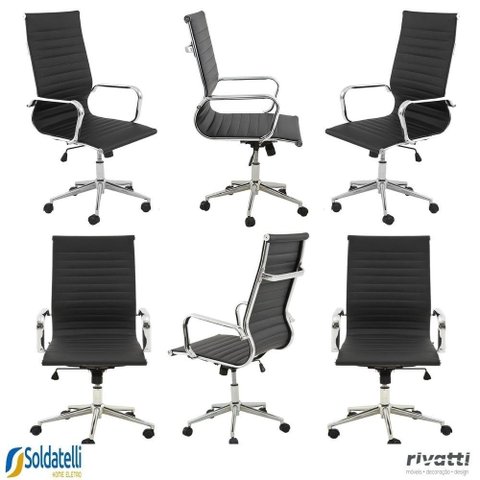 Kit 6 Cadeiras Office Sevilha Pu Alta Várias Cores - Rivatti