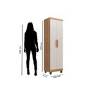 Ver imagem 5 de Armário Multiuso 2 Portas com 4 Prateleiras com Pés Lite Marrom/Nature/Off White
