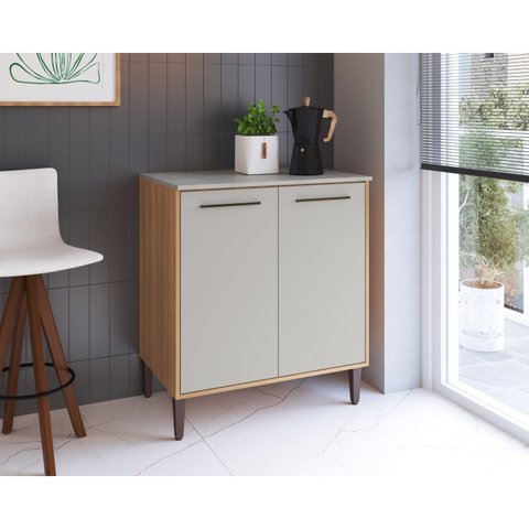 Balcão para Cozinha com 2 Portas 80cm Jade Bege/Freijo/Arenas