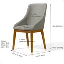 Ver imagem 6 de Cadeira de Jantar Estofada Ísis Linho Cinza Base Madeira Castanho