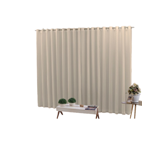 Cortina 4,00x2,30 Sala Quarto Cozinha Voil Forro Blackout:bege