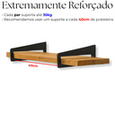 Ver imagem 7 de 2 Suportes Invertidos para Prateleiras Acabamento Aço Vazado Mão Francesa Design Moderno