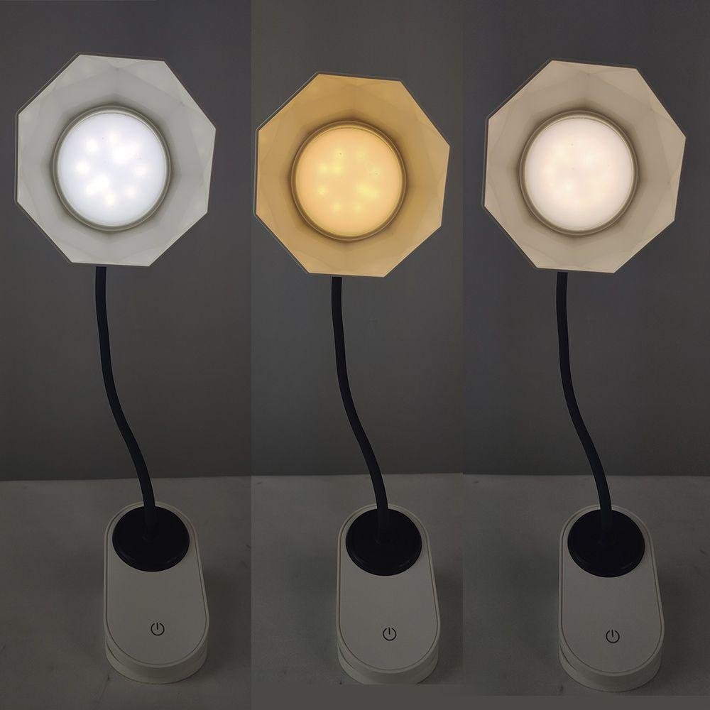 Luminaria de Mesa com Garra Articulavel Diamante Led 3 Cores - 6