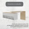 Escrivaninha Industrial em L 1 Porta 5 Nichos Pés Metálicos Dubai - 6