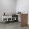 Escrivaninha Industrial em L 1 Porta 5 Nichos Pés Metálicos Dubai - 18