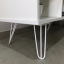 Ver imagem 7 de Escrivaninha Mesa Escritório em L Pés Metálicos Dubai 1 Porta 5 Nichos 136,5cm Industrial Carvalho e