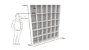 Ver imagem 2 de Armário Colmeia M17 100% Mdf (closet Lojas Roupas Expositor) Vetorial Móveis Branco