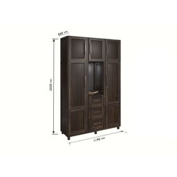 Guarda-roupa Solteiro com Espelho 7 Portas 3 Gavetas Belém Capelinha - 4