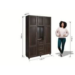 Guarda-roupa Solteiro com Espelho 7 Portas 3 Gavetas Belém Capelinha - 5