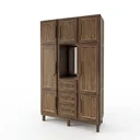 Ver imagem 2 de Guarda-Roupa Solteiro com Espelho 7 Portas 3 Gavetas Belém Capelinha Marrom/Imbuia