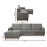 Kit Sofá 3 Lugares 2,10m com Chaise Esquerdo e 2 Poltronas Living Lavinia Linho Cinza Adonai - 2