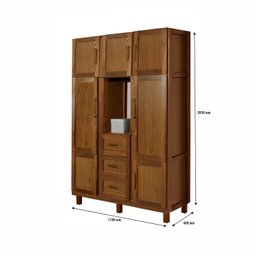 Guarda-roupa Solteiro com Espelho 7 Portas 3 Gavetas Belém Capelinha - 3