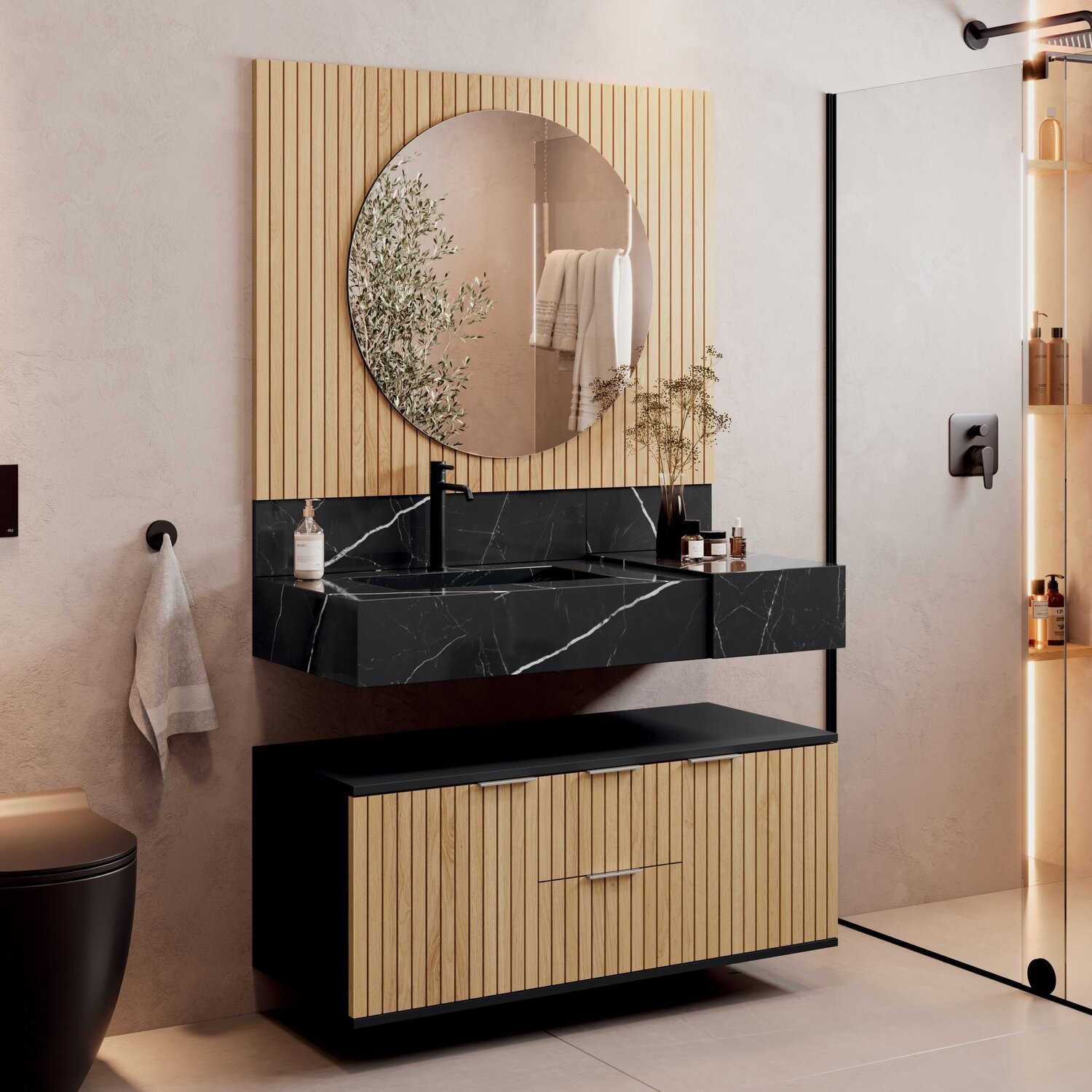 Bancada em Porcelanato 100cm com Cuba Esculpida Ripy